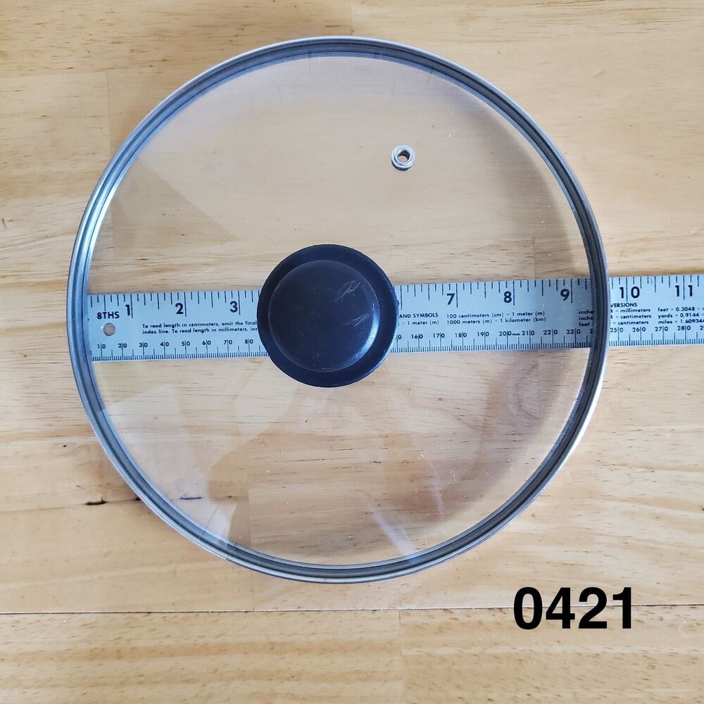 Universal 9.5" Round Glass Replacement Lid Only Vented - 0421